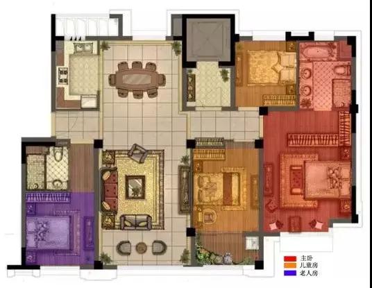 150㎡戶型四間朝南，一個創(chuàng)新的戶型，我不允許它有1㎡的浪費。