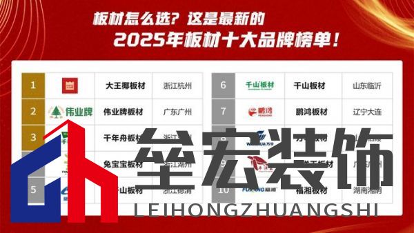 板材怎么選？這是2025年板材十大品牌榜單！